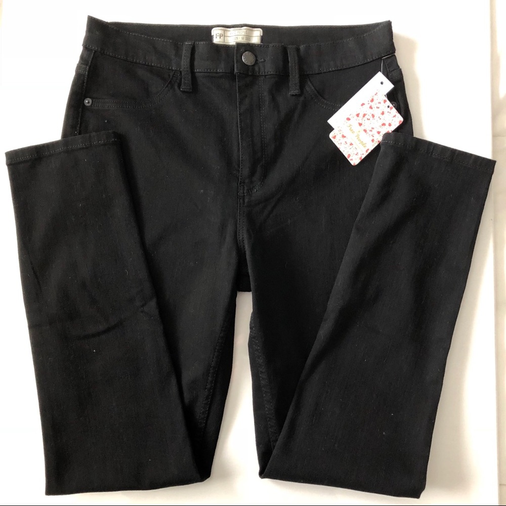 Free People 30s High Waisted Black Jeans